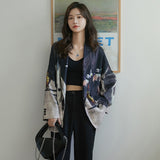 2020 Fashion Blazer Women Striped Print Patchwork Blazers And Jackets Designer Coat Autumn Spring Loose Casual