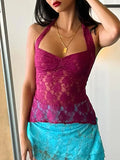 backless lace halterneck