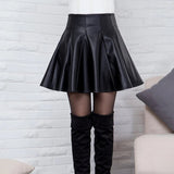 Women Black Pu Leather Skirt 2023 Fashion Casual Mini Skirts Y2k Female Korean Style High Waist Short Skirt Winter Solid