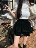 Velvet Layered Mini Skirts- Outfit