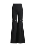 Fashion Autumn 2025 New High Waist Elastic Elastic Stitching Suit Pants Horn Show Thin Casual Pants