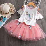 Toddler Girl Kids Set 2 Piece Girl Set Dresses Party Little Girl Clothes for Flamingo Girls Dress Summer Clothing 7