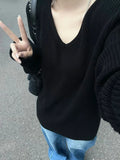 Vintage V-Neck Oversized Loose SweaterOutfit