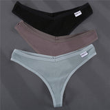 Thong V Waist Design G-String Women's Panties Cotton Panties Female Underpants Solid Pantys Intimates Lingerie
