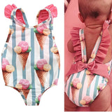 Baby Girl Clothing Ruffle Sleeve Bikini One-Piece Swimwear Baby Girls Swimsuit Bathing Beach Costume Newborn Clothes