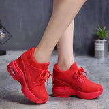 Spring New Style Bailai Sports Shoes Korean Version Student Net Cloth Shoes Heighten Women's Shoes Thick Soles Travel Leisure