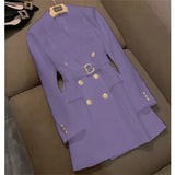 Fried Street Blaze Jacket Women's Long 2025 Spring And Autumn New Temperament British Wind Single Buckle Wind Wind Wind Wind Buckle