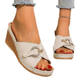 Zingj Summer New Large Size With Slippers Female A Word With Casual Solid Color Thick Bottom