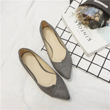 Zingj Bird Spring New Korean Version Fine Heel Suede Tip Low Heel Single Shoes Women Small Heel Large Size Black Work Shoes Women-Outfit