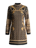 French Retro High-End Dress 2025 New Fashion Heavy Industry Design Waist Thin Print Beads