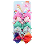 Pieces/Set JoJo Bows Jojo Siwa Rainbow Printed Knot Ribbon Bow For Girls Handmade Boutique Hair Clip Children Hair