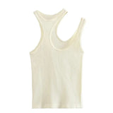 Black Crop Top Women Cut Out Tank Top With Straps Seamless Knitted Basic Tops Women Streetwear Summer Sexy Tops