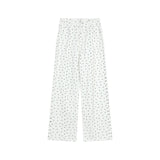 Zingj Design Sense Wave Dot Straight Leg Jeans Female Spring And Summer Vintage Pleated High Waist Mop The Floor Pants Wide Leg Pants