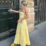 Tube Solid Frill Midi Dress-Outfit