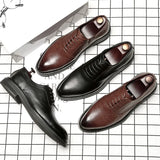 Men's Korean Version With A Thick Platform Men's Shoes Business Dress Casual Leather Shoes British Soft Leather Men's Wedding Shoes