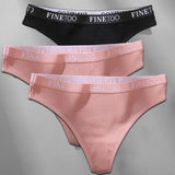 3PCS/Set M-XL Women's Thong Cotton Female Underpants Letter Waist Underwear Sexy Women's Panties Lingerie Thongs