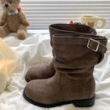 Boots Cowboy Boots Women's Shoes 2025 New Autumn And Winter Single Boots Pile Boots Boots Small Short Boots Martin