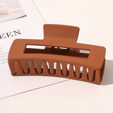 Square Geometric Frosted Hair Claws Clamps Acetate Hairpins Women Hollow Out Ponytail Clips Makeup Styling Tools