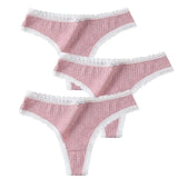 Panties Cotton Women's Underwear Sexy Panties Soft Female Underpants Thong Solid Color Lace Panty Lingerie M-XL
