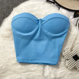 Zingj Color Strapless Vest Female Wearing Sexy Hot Girl Short Crop Slim Thin With Chest