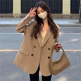 Zingj Spring And Autumn Khaki Suit Jacket Female Small Fried Street New Korean Version Casual Suit Female Jacket