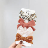 New Leopard Printed Bowknot Hair Clips For Cute Girls Lace Handmade Hairpins Boutique Barrettes Kids Hair