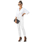 Women Leggings Long Pencil Pants Elastic High Waist Drawstring Black Cargo Pants Party Ladies Trousers Streetwear