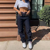 Waist Jeans Women Baggy Jeans 2021 New Fashion Straight Leg Pants Y2k Denim Trousers Loose Blue Washed Mom Low Rise