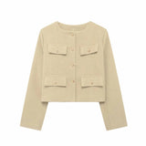 New Clip Round Collar Short Jacket