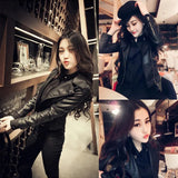 Zingj Female 2024 New Women's Pu Spring And Autumn Korean Version Slim Motorcycle Lady Leather Large Size Coat