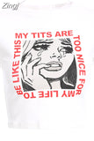 Fashion Letter Printed Short Sleeve Vintage Crop Top 2023 Summer Women Sexy Skinny T Shirt Female Streetwear Tee