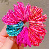 Girls Cute Colorful Basic Spiral Elastic Hair Bands Small Pigtail Hair Tie Scrunchie Rubber Band Kid Hair