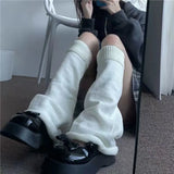 Zingj Subculture New Pure Color Knitting Pile Pile Socks Set Female Japanese And Korean Jk Foot Socks Set Versatile Leg Tube Socks-Outfit