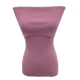 Retro Sexy Shoulder Repair Slimming Paper Pieces Knitted Vest T-Shirt Blouse Short Short