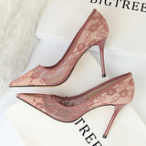Zingj Sexy Show Thin High Heels Women's Shoes Thin Heel High Heel Shallow Pointed Mesh
