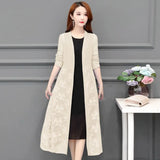 Cardigans Long Kimonos Summer Long Sleeve Sun-protection Lace Floral Long Coats Plus Size XL~4XL 5XL Casual Lady