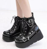 Rider Original Martin Boots Spice Girls Thick Bottom Round Head Cool Short Boots Buckle Buckle Tie Martin