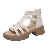 Sole Temperament Sandals Women 2025 Summer New Fashion Soft Sole Back Zipper Fairy Wind Roman