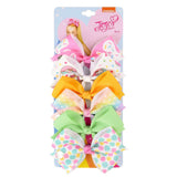 Pieces/Set JoJo Bows Jojo Siwa Rainbow Printed Knot Ribbon Bow For Girls Handmade Boutique Hair Clip Children Hair