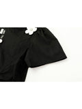 New Women's T-shirt Vintage Black Short Sleeved Crop Tops Streetwear Harajuku Y2K Casual Sexy Slim Female Clothes Tees