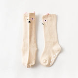Pair 0 to 24M Cute Fox Baby Sock Non Slip With Grips Cotton Long Socks For Infant Girls Boys Newborn Knee High Socks