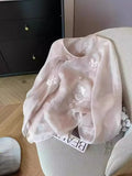 Industry Embroidered Oblique Cardigan New Chinese-Style Eugen Yarn Shirt Women's 2024 Summer Style Gentle Temperament Sunscreen