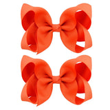 4'' Cute Solid Grosgrain Ribbon Bowknot Hair Clips For Girls Handmade Hairpins Barrettes Headwear Kids Hair