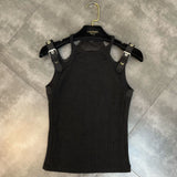 2025 Spring Summer New Arrival Sleeveless O Neck Multi Shoulder Strap Slim Tank Top Women GE095 211-0-Outfit