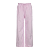 Zingj Wind Contracted Striped Woven Pants Women Low Waist Draw Rope Loose Waist Loose Straight Tube Base