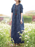 Women's Floral Printed Dress 2024 ZANZEA Autumn Long Dresses Casual Long Sleeve Maxi Vestidos Female Robe Oversized-Outfit