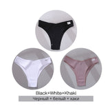 Cotton Brazilian Women's Panties V Waist G-String Underwear Women T Back Underpants Intimate Lingerie Women's