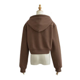Zingj Trend Women's Lazy Wind Hooded Hoodie Autumn And Winter New Loose Casual Double Zipper Long-Sleeved Cardigan