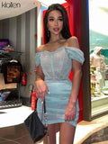 Fashion Sexy See Through Invisible Strap Mini Bodycon Dresses Women Office Lady Streetwear Y2K Nightclub Party