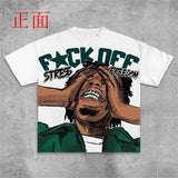 T-Shirt Men's Gothic Graphic Printing T-Shirt With Cotton Round Collar And Oversized Short Sleeves On The Street Of